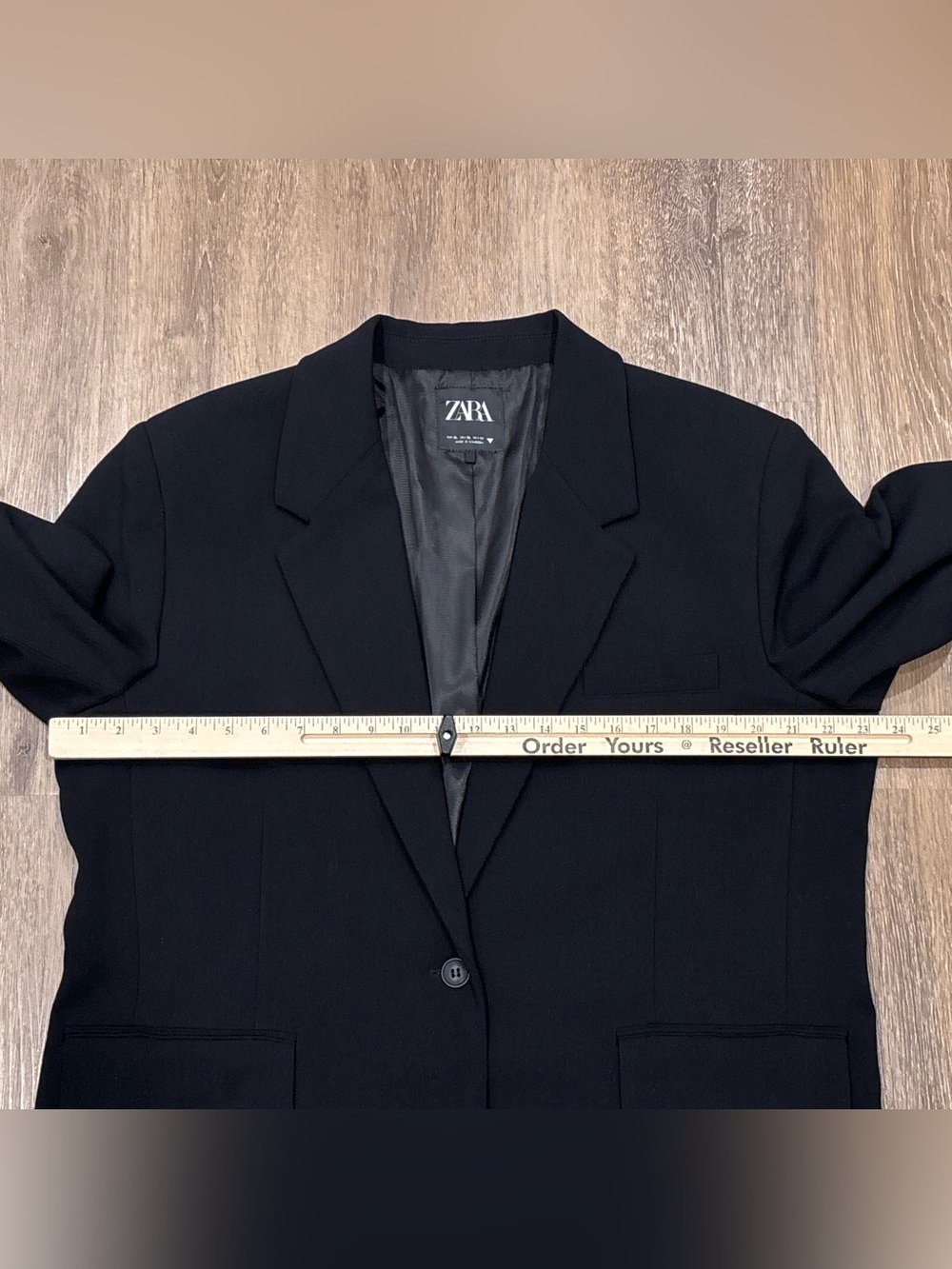 ZARA Black Oversized Blazer Single Button Tailored Jacket XL - Picture 5 of 11